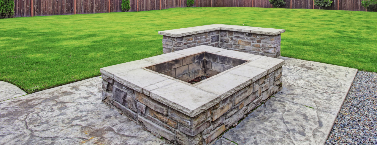 Tulare, CA Landscape Concrete and Hardscaping services, custom fire pits backyard.